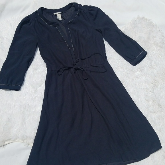 h and m navy blue dress